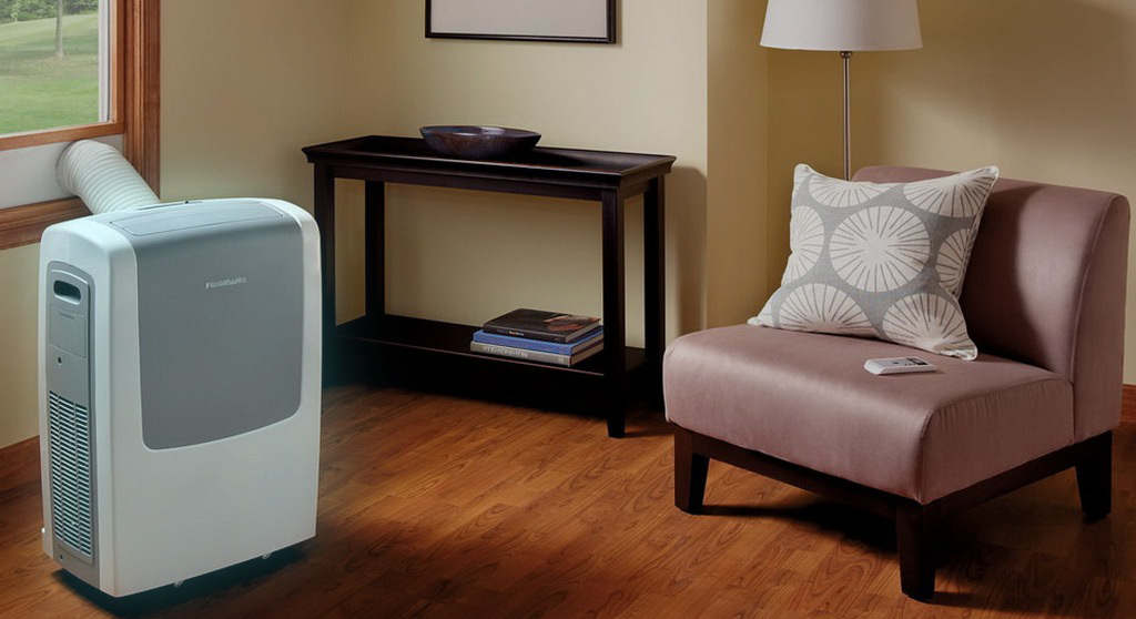 Sistema de ar condicionado portátil no apartamento