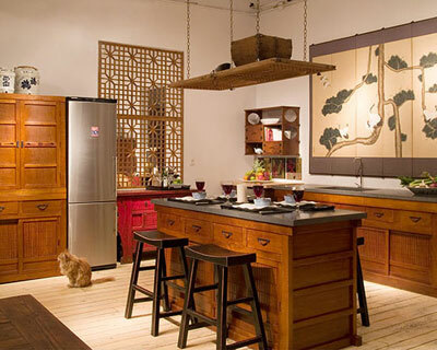 Keuken ontwerp in de Japanse stijl