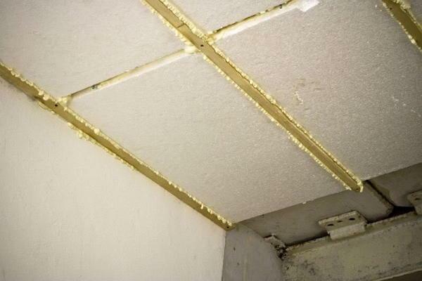 By gluing the ceiling with foam, you will maintain a comfortable room temperature