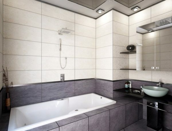 Minimalismo coinvolge minimo di dettaglio degli interni - la soluzione perfetta per un piccolo bagno