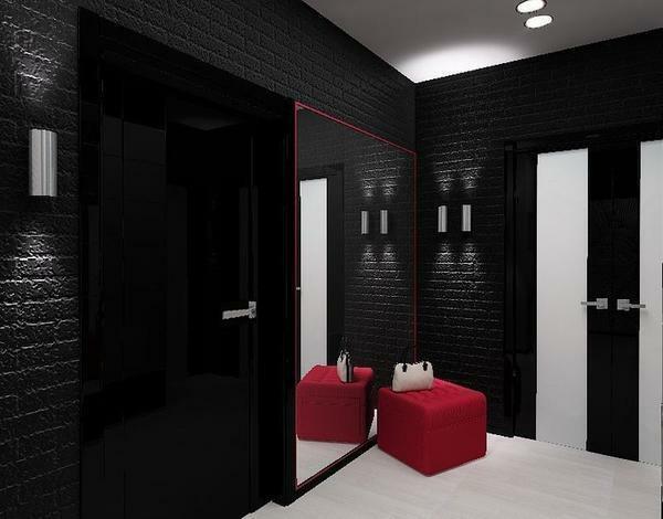 V moderním stylu sále mohou být provedeny v černé barvě