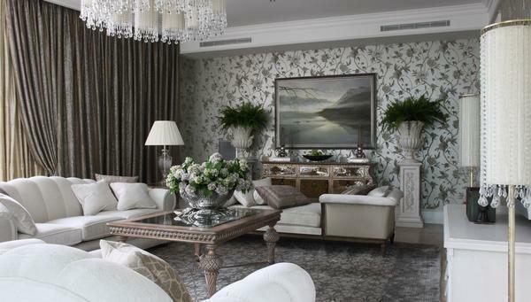 Kvetinové tapety boli vždy vynikajúcou voľbou pre klasické obývacia izba