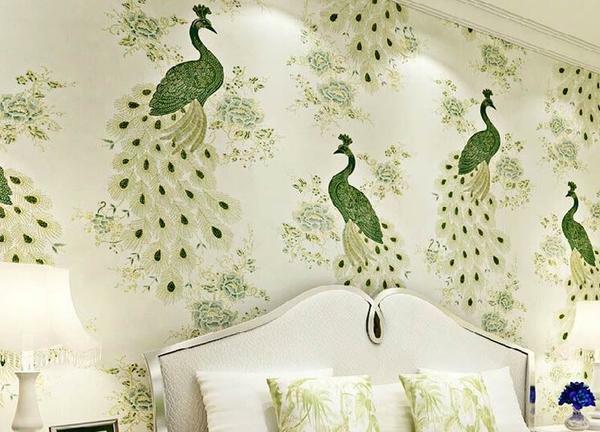 Wallpaper képpel egzotikus madarak nemcsak felélénkül a belső, hanem teszi az elemek egyéniséget és stílust