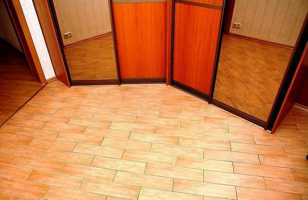 conception du plancher dans le couloir: options de antichambres, il est préférable de mettre le plancher, décoration photo
