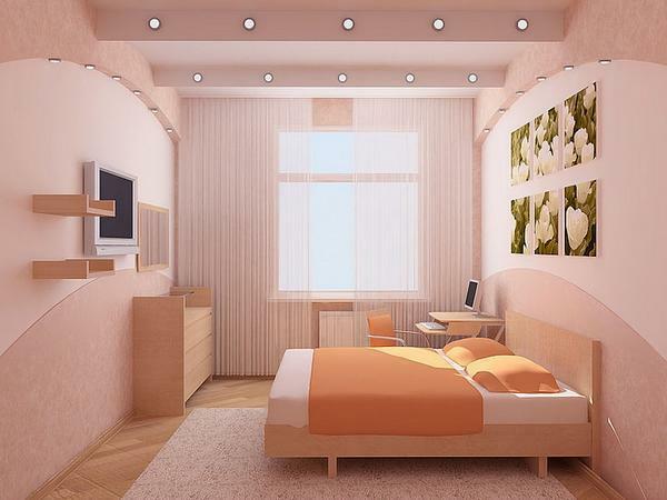 Kamar tidur ukuran kecil akan terlihat besar jika itu dibingkai dengan gaya yang sama