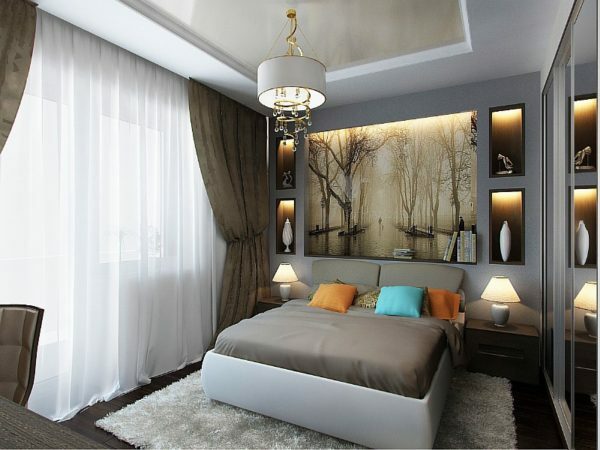 Doğal motiflerle Paneli iyi küçük odalar için uygundur.
