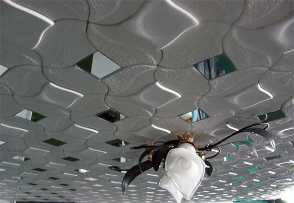 Foam ceiling tiles perfectly combined with various interior elements