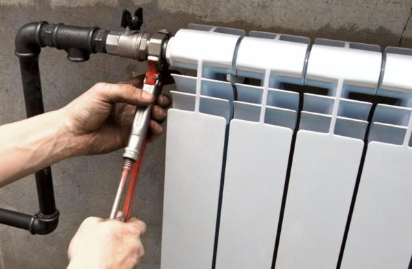 Process of installation of a radiator of heating