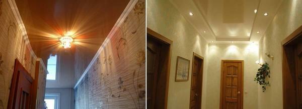 tecto falso - o material mais popular e bonita para acabamento do teto no corredor