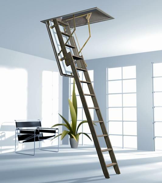 Installation of a sliding ladder to the attic is carried out in several stages