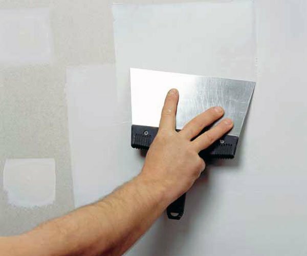 plaster drywall under the wallpaper