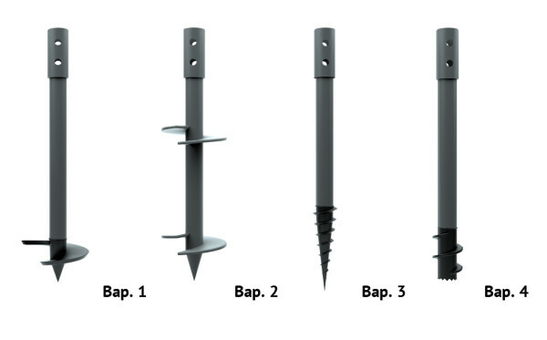 Different tips on a screw pile