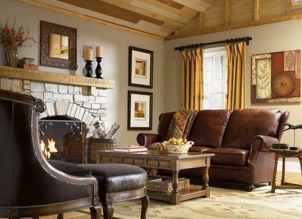 Even a small living room can be arranged in country style, if you approach the design process correctly