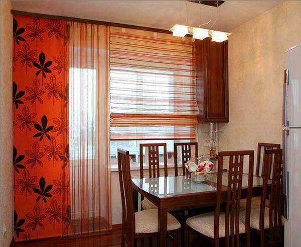 Beautiful roller blinds stylishly decorate the window opening