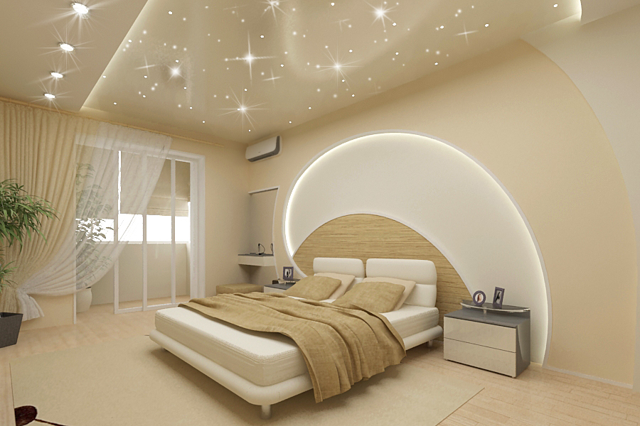 Bedroom design in the modern style: ready interesting version of the interior high-tech