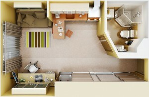 3D-Modell der Zukunft Studio-Apartment