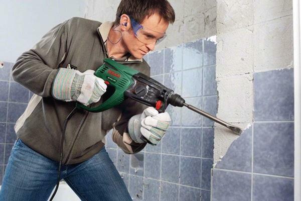 If you need to remove the tiles from the drywall, then you can shoot it one at a time or with a gypsum board surface