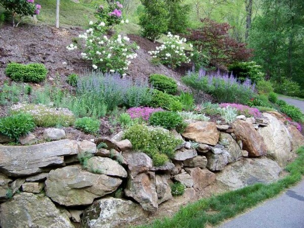 Rock garden on a slope