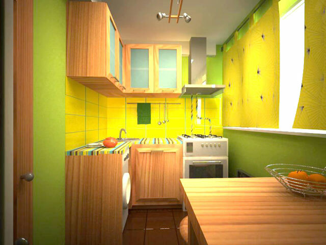 Interior of a small kitchen in the Khrushchev