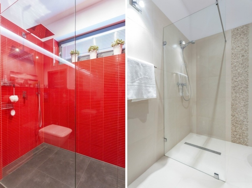Shower enclosure of glass without pallet bathroom
