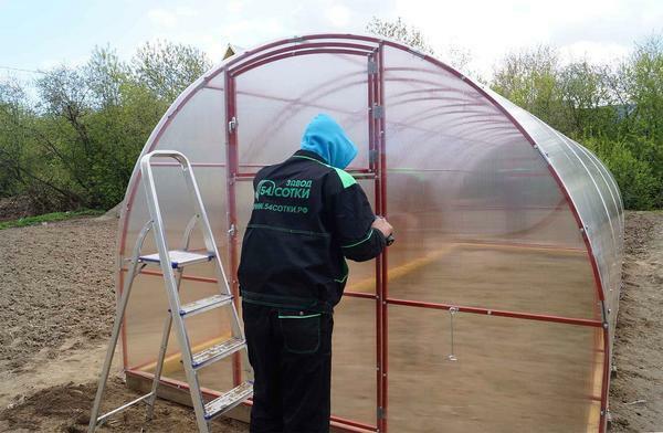 You can install a greenhouse at any time of the year, except for winter