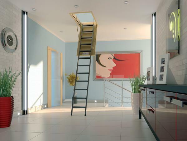 Among the advantages of folding stairs, compact dimensions