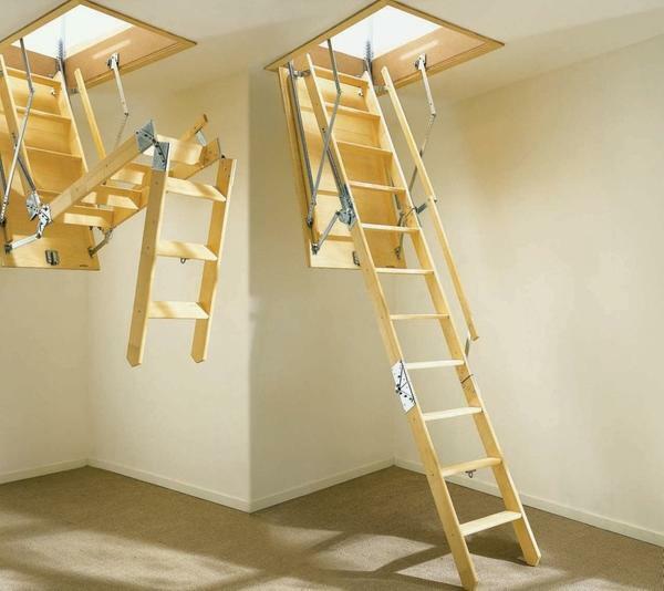 To install a folding ladder, you need to fix its skeleton on the ceiling