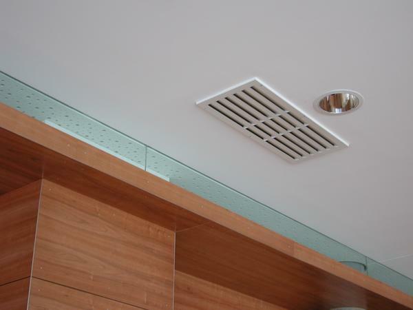 The design of suspended ceilings provides the presence of ventilation ventilators