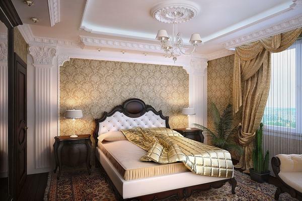 חדר שינה בסגנון קלאסי: עיצוב ותמונות, הפנים של הסלון, קלאסי כהה ולבן, חדר יפה