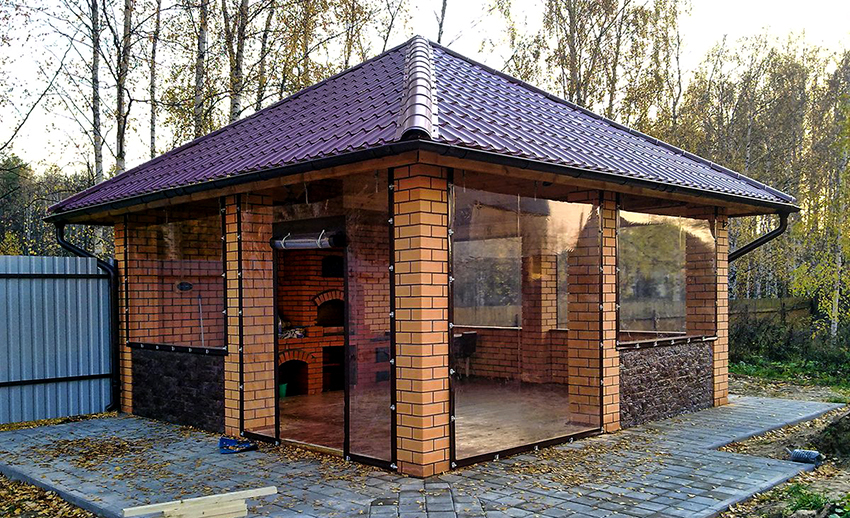 Soft windows for gazebos and other structures are made by stitching or soldering 
