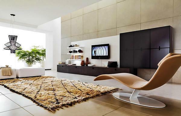 Modern bútorok a nappaliban, akkor választhat bármilyen stílus: high-tech, minimalizmus, a pop art