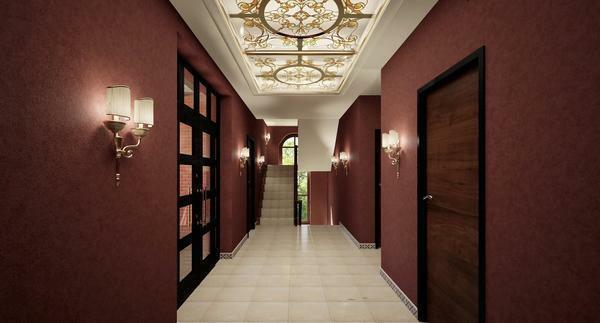 Wallpaper gesso ficará muito bem no corredor e fazer o seu interior é original e atraente