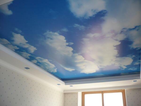 Ceiling in the form of sky with clouds will refresh any room and bring a sense of spaciousness