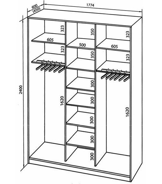 cupboard Dimensional drawing