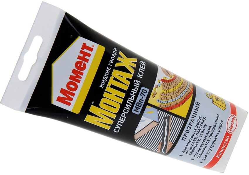 " Moment Montage" is reliable, moisture resistant, does not flake off and does not dry out 