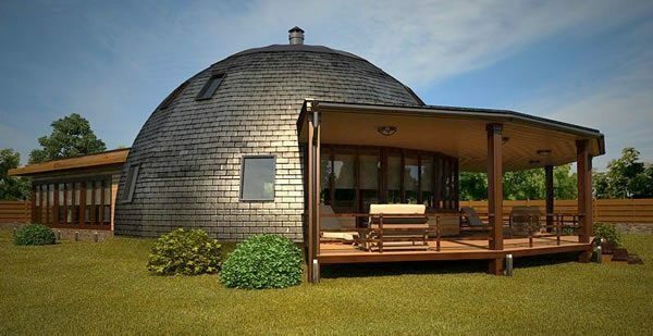 Stratodezichesky dome house is able to withstand considerable vertical loads due to the peculiarities of its construction