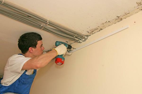 Installation of profiles is necessary for the subsequent installation of a stretch ceiling