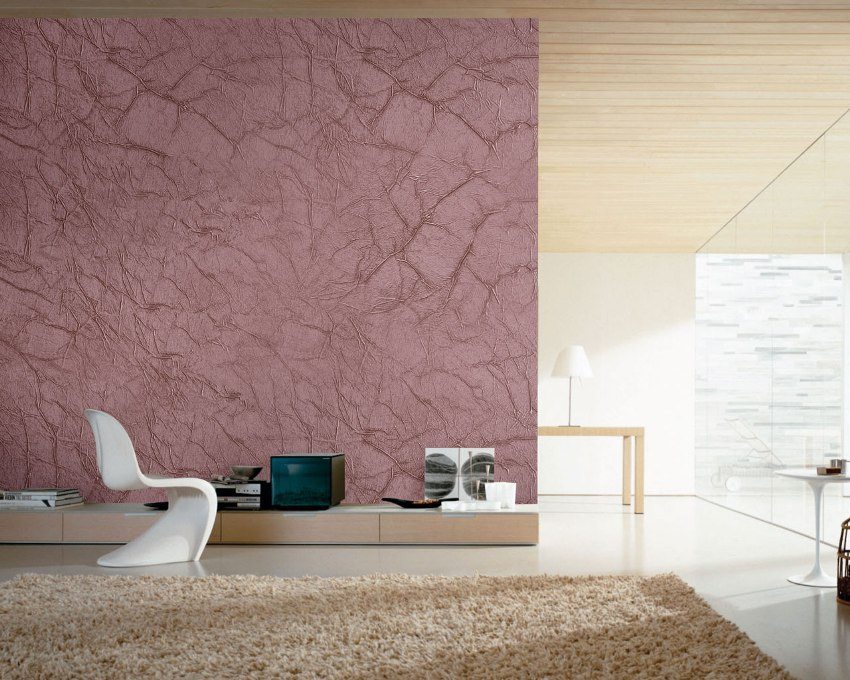 Sienu apdare viesistaba dekoratīvu tekstūru krāsas