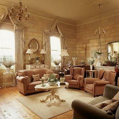 The living room in English style is characterized by exquisite and strict interior