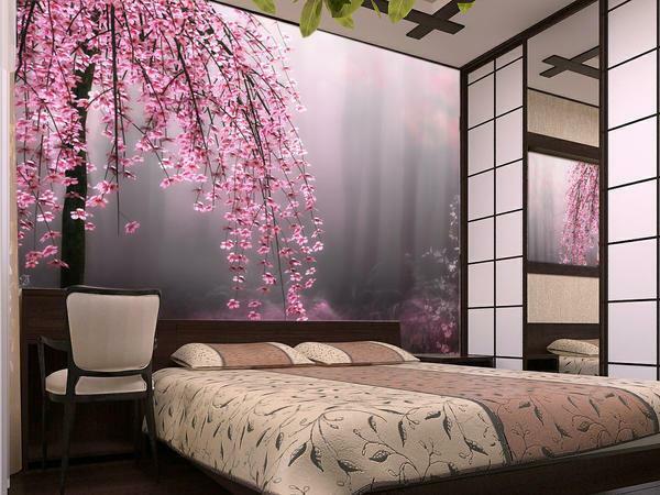 The wallpaper, which after awakening is charged with positive emotions, is well suited for a bedroom