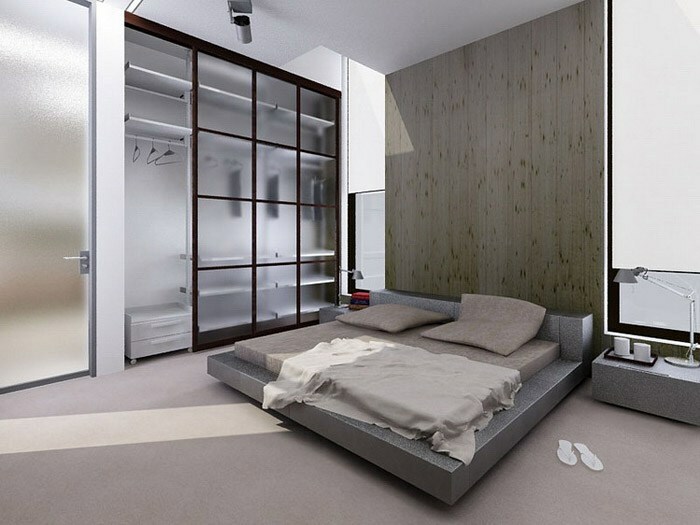 Bedroom design with their own hands with a round bed in the original style of minimalism, baroque