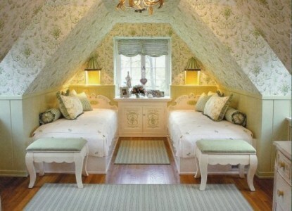 Light design visually enlarge a small attic