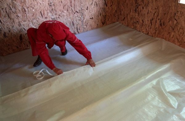 Vapor barrier film is placed on top of the beams, so it is necessary to acquire a stock of