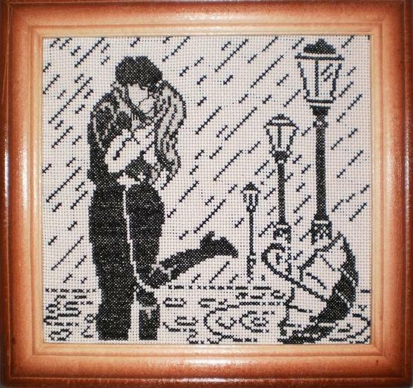 Black and white embroidery, framed, perfectly decorate any interior