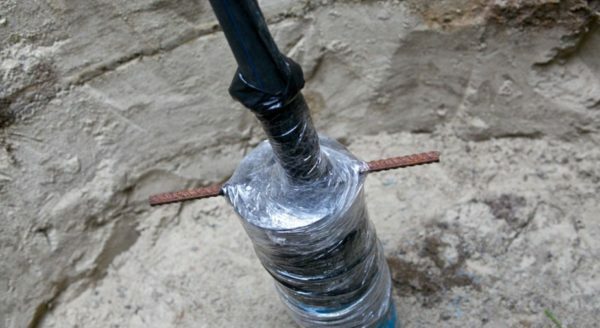 Such a method of sealing a pipe, as pictured, is cheaper, but its effectiveness is questionable