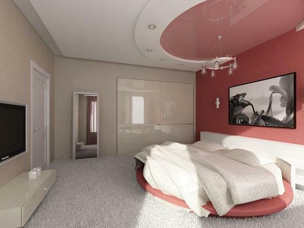 Pour chambres au plafond en forme intérieur classique avec une tension de revêtement mat