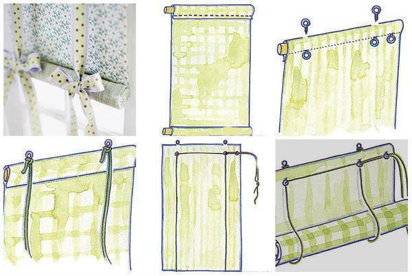 In order to make curtains from the wallpaper with your own hands, you will need thin paper wallpaper and ropes