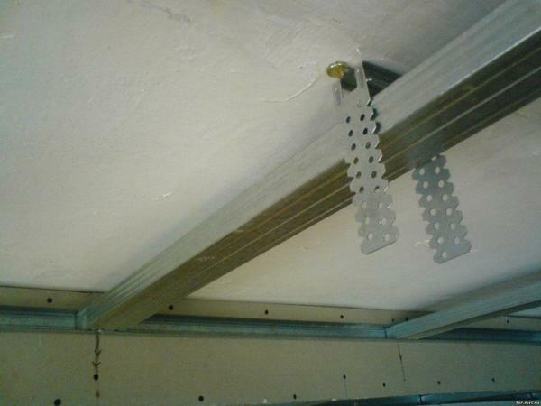 Suspensions are used to adjust the height of the suspended ceiling