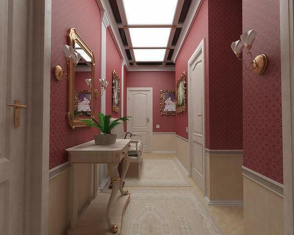 Papel pintado de Nouveau del arte hará que las notas de la vendimia y el lujo en el pasillo interior