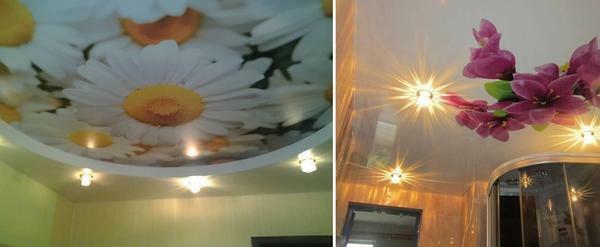 Stretched ceilings with photo printing: pictures and types of drawings, reviews, interior